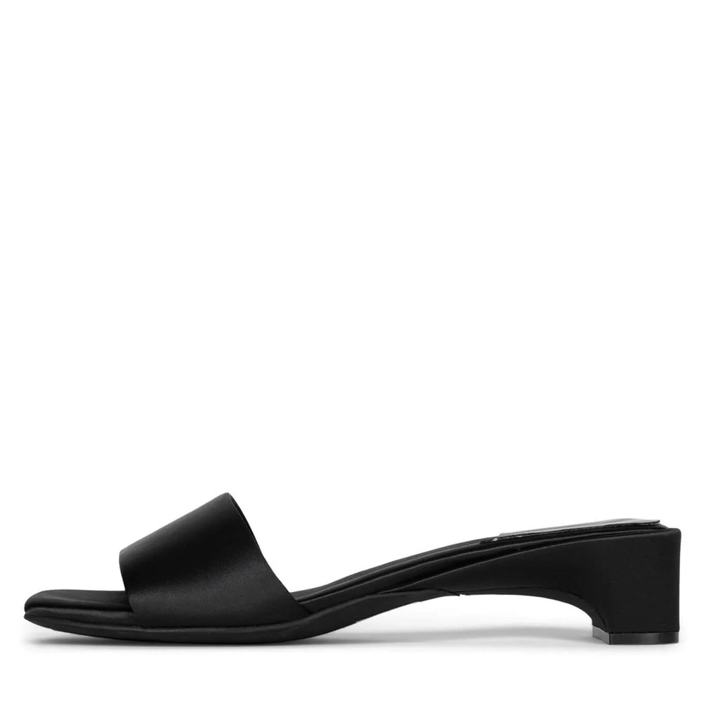 Jeffrey Campbell Low Key Black Sculpted kitten heel sandal